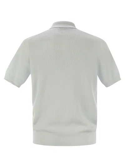 Brunello Cucinelli Men Lightweight Cotton Knit Polo Shirt