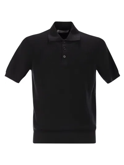 Brunello Cucinelli Men Lightweight Cotton Knit Polo Shirt