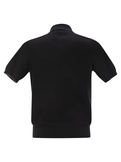 Brunello Cucinelli Men Lightweight Cotton Knit Polo Shirt