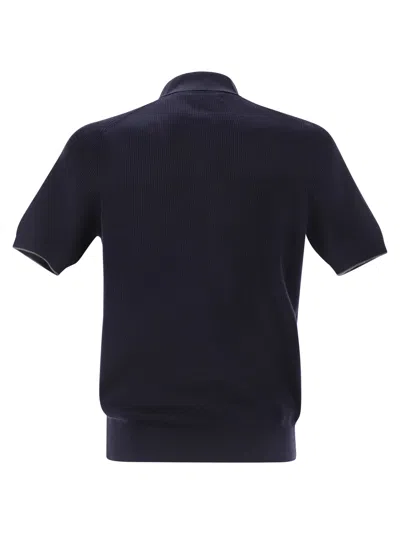 Brunello Cucinelli Men Lightweight Cotton Knit Polo Shirt