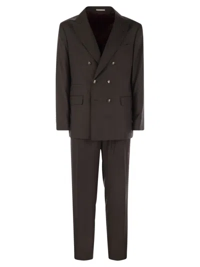 Brunello Cucinelli Men Set With Chest And Half Jacket And Leisure-fit Trousers With Pleats