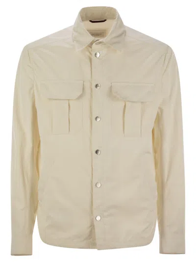Brunello Cucinelli Men Shirt-style Outerwear Unlined In Water-repellent Microfibre With Heat Tapes