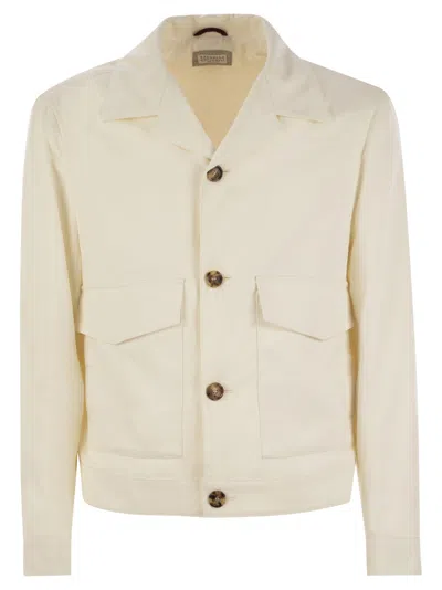 Brunello Cucinelli Silk Outerwear With Patch Pockets For Men