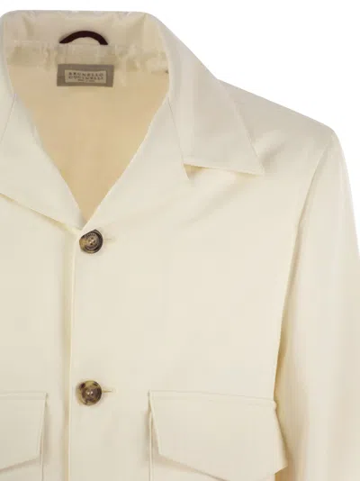 Brunello Cucinelli Silk Outerwear With Patch Pockets For Men