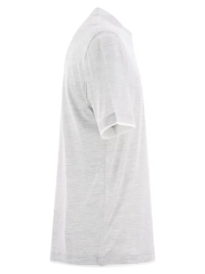 Brunello Cucinelli Men Slim Fit Crew-neck T-shirt In Lightweight Cotton Jersey In Gray
