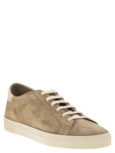 Brunello Cucinelli Suede Sneakers With Contrasting Laces