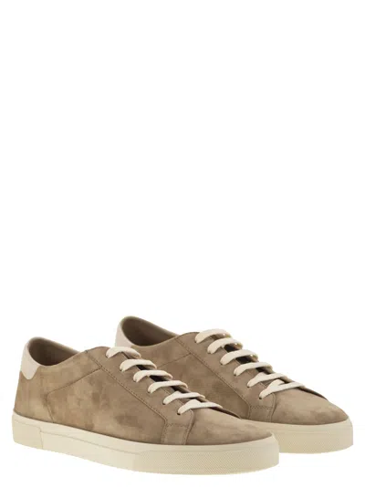 Brunello Cucinelli Suede Sneakers With Contrasting Laces