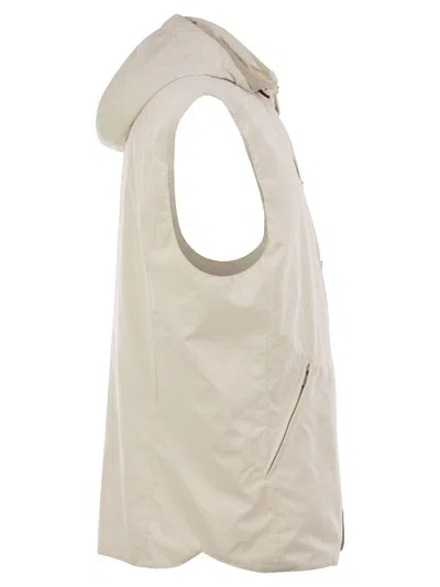 Brunello Cucinelli Water-repellent Microfiber Vest With Thermore® Padding And Detachable Hood
