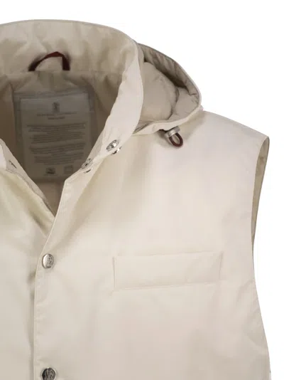 Brunello Cucinelli Water-repellent Microfiber Vest With Thermore® Padding And Detachable Hood