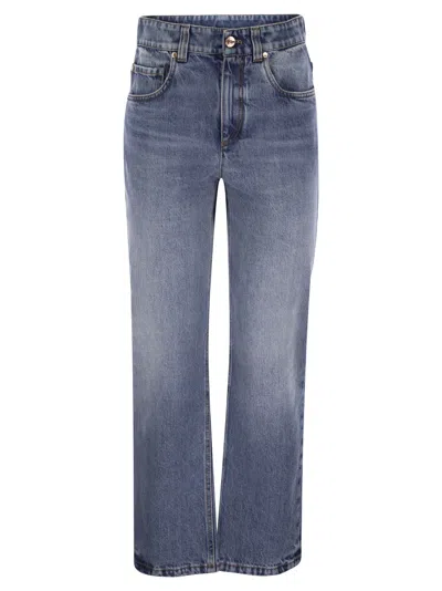 Brunello Cucinelli Women's Authentic Loose Trousers With Shiny Tab