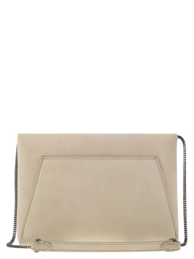 Brunello Cucinelli Women Bc Duo Suede Clutch Bag With Precious Chain