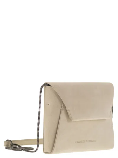 Brunello Cucinelli Women Bc Duo Suede Clutch Bag With Precious Chain