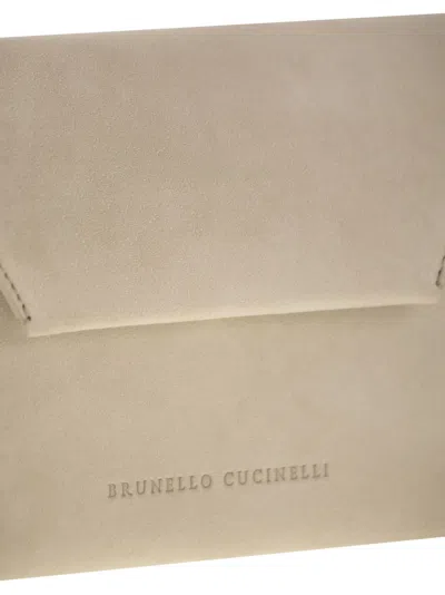 BRUNELLO CUCINELLI BRUNELLO CUCINELLI WOMEN BC DUO SUEDE CLUTCH BAG WITH PRECIOUS CHAIN 