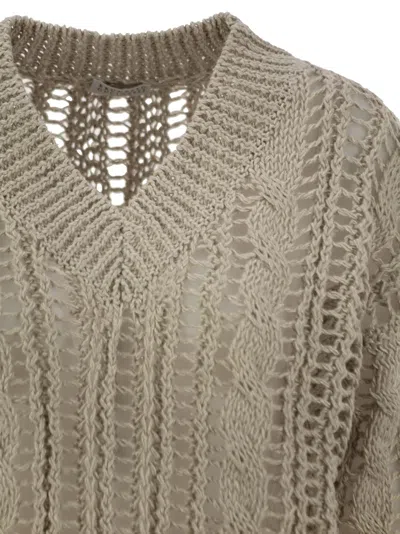 Brunello Cucinelli Women's Cable & Mesh Jute And Cotton Jersey