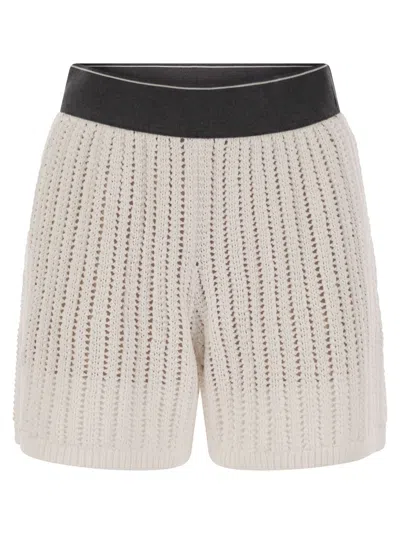 Brunello Cucinelli Women's Cotton Net Knit Shorts