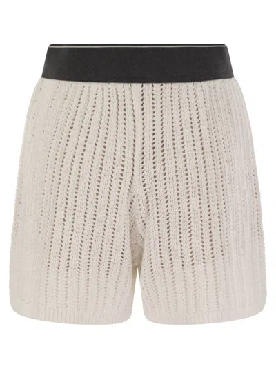 Brunello Cucinelli Women's Cotton Net Knit Shorts