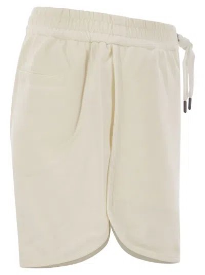 Brunello Cucinelli Sweatshirt Shorts Bermuda And Short In Neutral