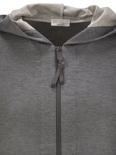 Brunello Cucinelli Women Cotton-silk Sweatshirt Topwear With Jewellery