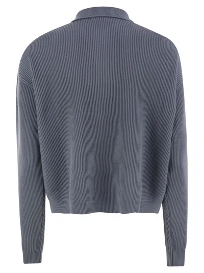 Brunello Cucinelli English Rib Cotton Polo-style Jersey With Jewellery