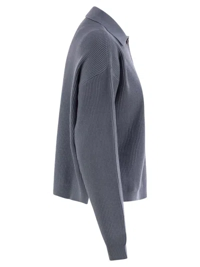Brunello Cucinelli English Rib Cotton Polo-style Jersey With Jewellery