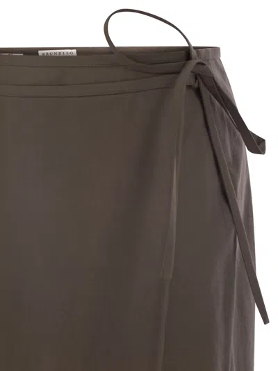Brunello Cucinelli Cotton Blend Wrap-around Skirt