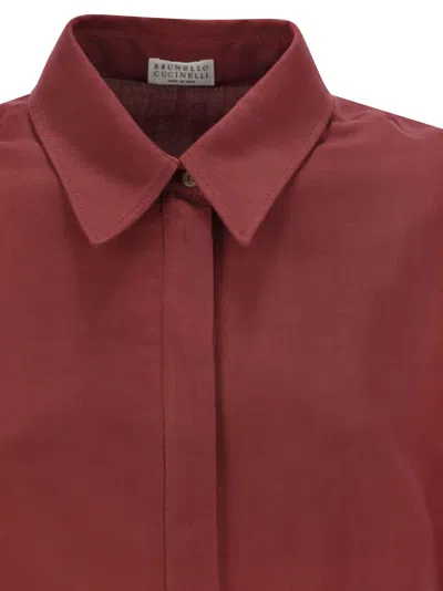 Brunello Cucinelli Fluid Viscose And Linen Twill Dress With Necklace