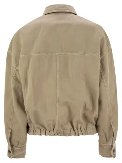 Brunello Cucinelli Women Four-pocket Jacket In Garment-dyed Cotton-linen Cover-up With Moniline