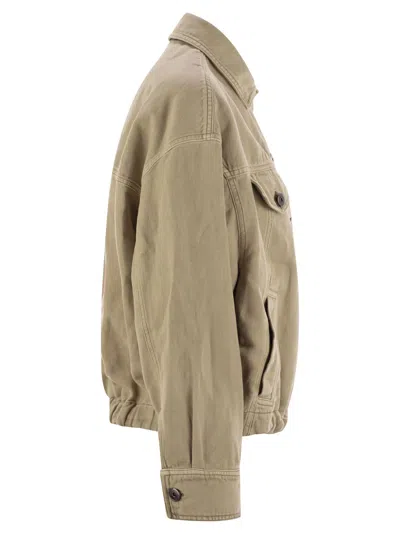 Brunello Cucinelli Women Four-pocket Jacket In Garment-dyed Cotton-linen Cover-up With Moniline