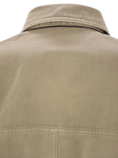 Brunello Cucinelli Women Four-pocket Jacket In Garment-dyed Cotton-linen Cover-up With Moniline
