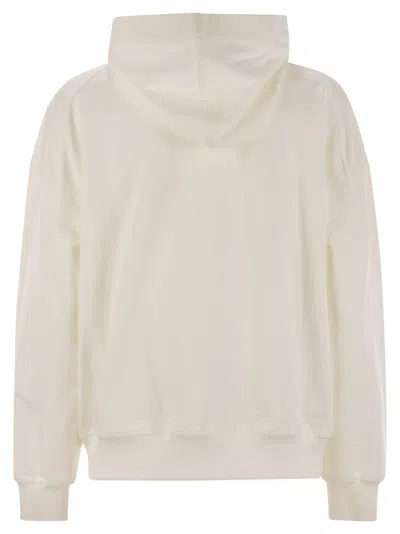 Brunello Cucinelli Women Lightweight Stretch Cotton Fleece Topwear With Zip, Hood And Shiny Trims