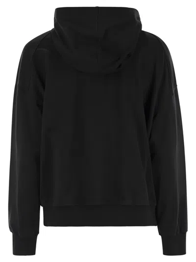 Brunello Cucinelli Lightweight Stretch Cotton Fleece Topwear With Zip, Hood And Shiny Trims