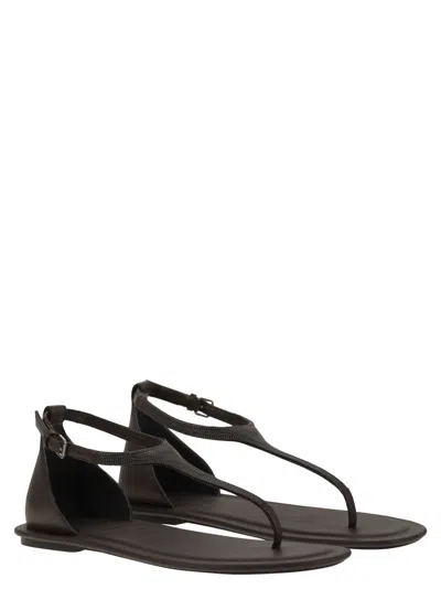 Brunello Cucinelli Women Nappa Leather Sandals With Precious Strap