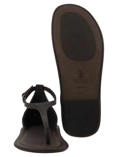 Brunello Cucinelli Women Nappa Leather Sandals With Precious Strap