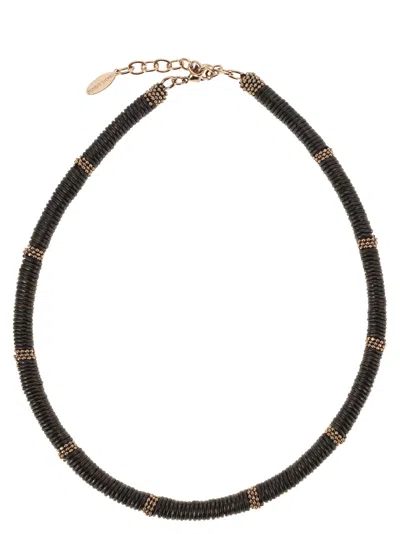 Brunello Cucinelli Jewelry And Leather Choker Necklace