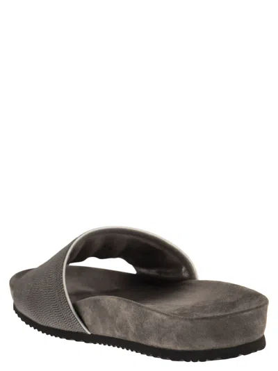 Brunello Cucinelli Precious Suede Slides