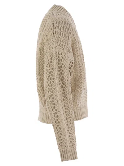Brunello Cucinelli Women's Ribbed Cotton Net Cardigan
