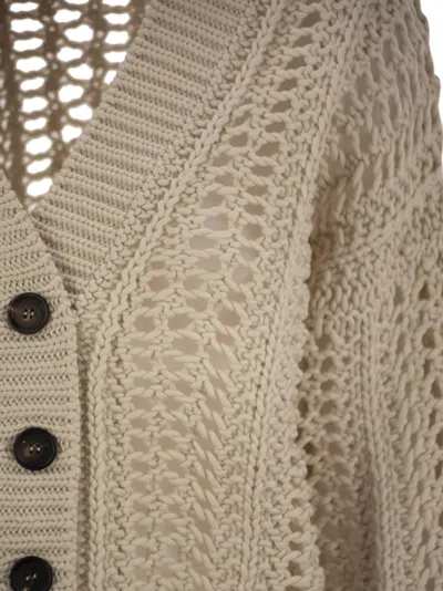 Brunello Cucinelli Women's Ribbed Cotton Net Cardigan