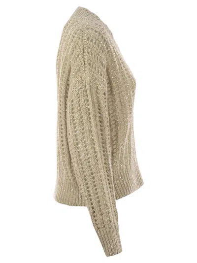 Brunello Cucinelli Women Silk And Linen V-neck Sweater