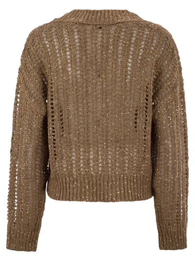 Brunello Cucinelli Women Silk And Linen V-neck Sweater