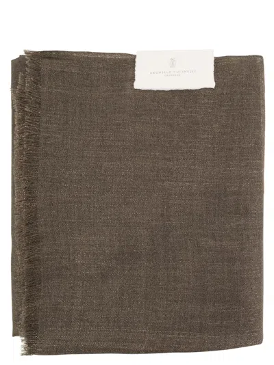 Brunello Cucinelli Women Sparkling Cashmere And Silk Scarf In Neutral