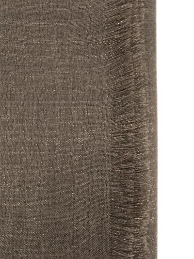 Brunello Cucinelli Women Sparkling Cashmere And Silk Scarf In Neutral