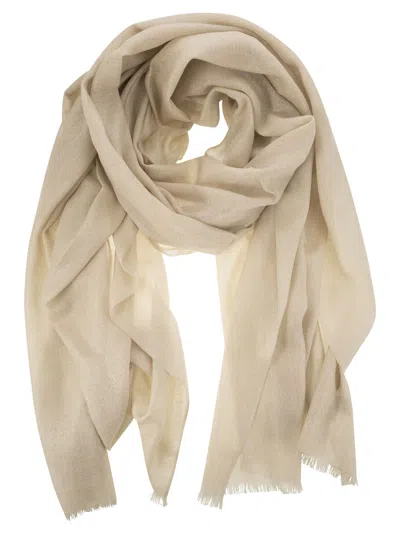 Brunello Cucinelli Women Sparkling Cashmere And Silk Scarf In Neutral