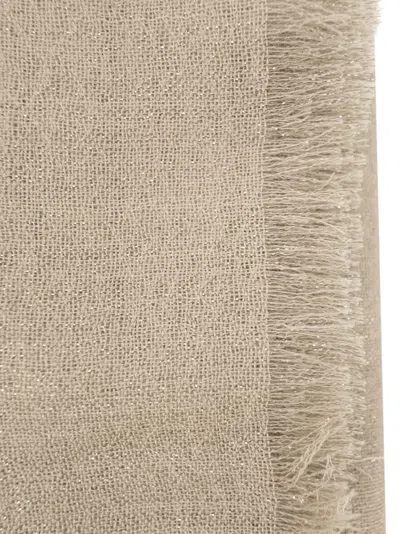 Brunello Cucinelli Women Sparkling Cashmere And Silk Scarf In Neutral