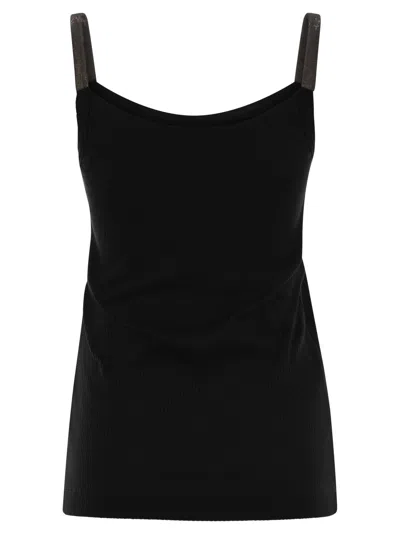 Brunello Cucinelli Ribbed Scoop Neck Sleeveless Top Design