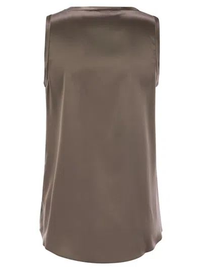 Brunello Cucinelli Stretch Silk Satin Top