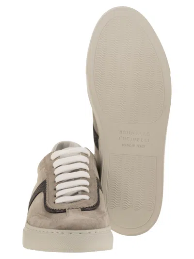 Brunello Cucinelli Women Suede Sneakers With Monil Detailing