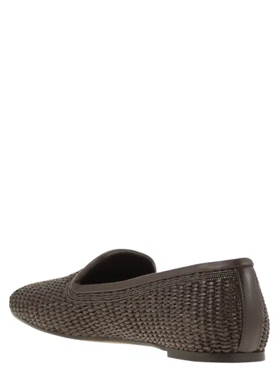 Brunello Cucinelli Raffia Braided Ballet Flats
