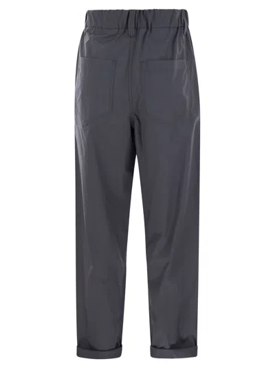 Brunello Cucinelli Track Five-pocket Trousers In Lightweight Poplin With Moniline