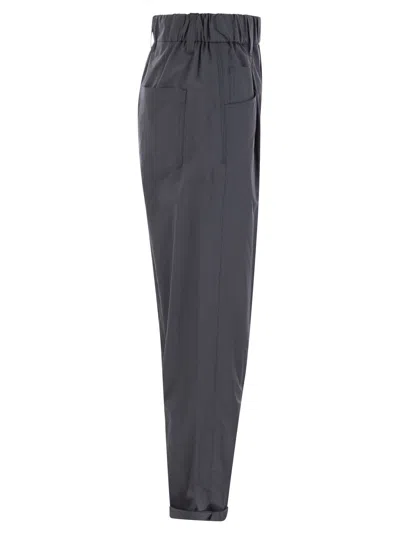 Brunello Cucinelli Track Five-pocket Trousers In Lightweight Poplin With Moniline