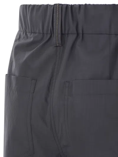Brunello Cucinelli Track Five-pocket Trousers In Lightweight Poplin With Moniline